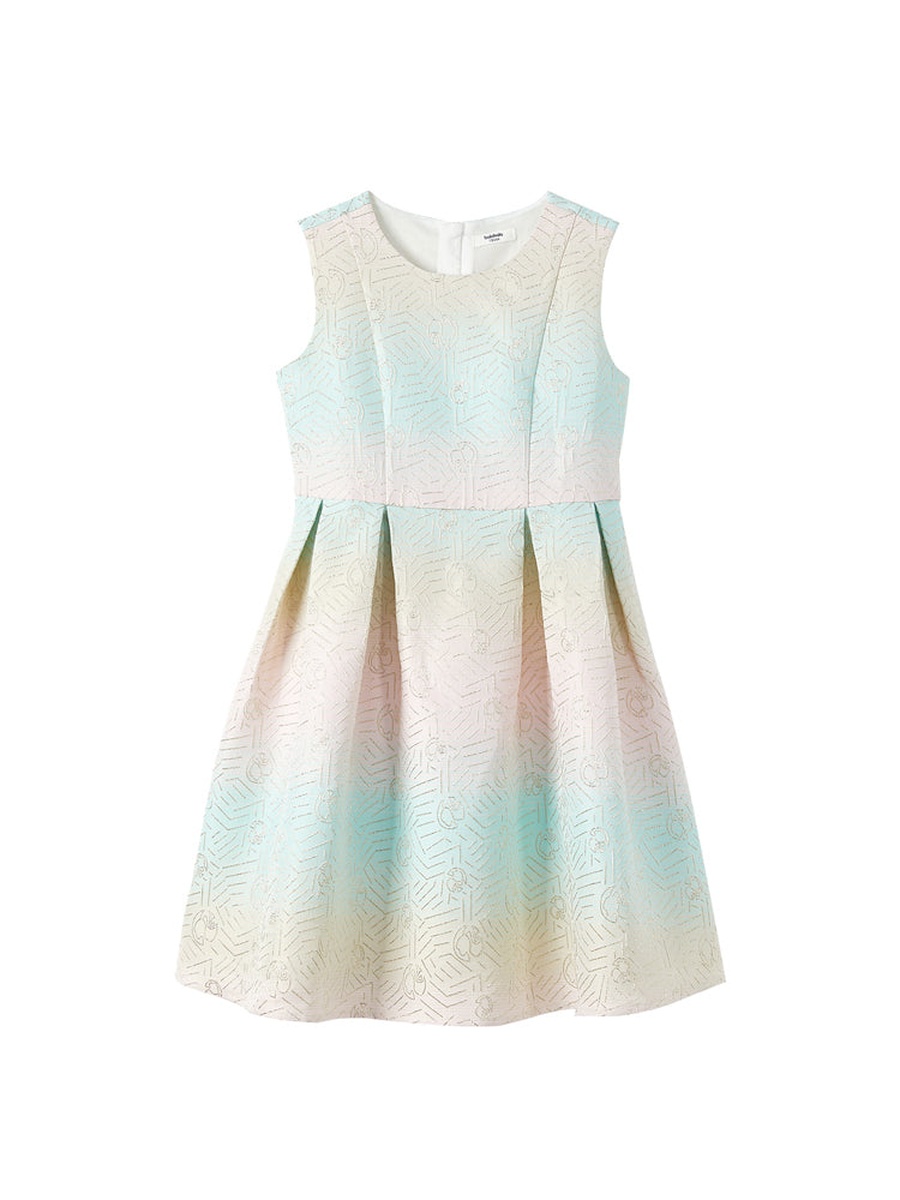 Dress with Metallic Thread Embroidery