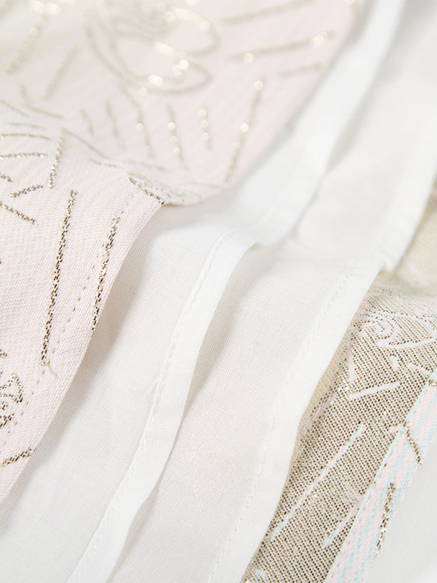 Dress with Metallic Thread Embroidery