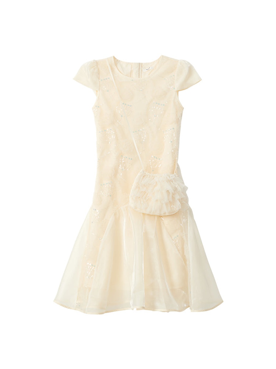 Ruffled Dress with Sequin