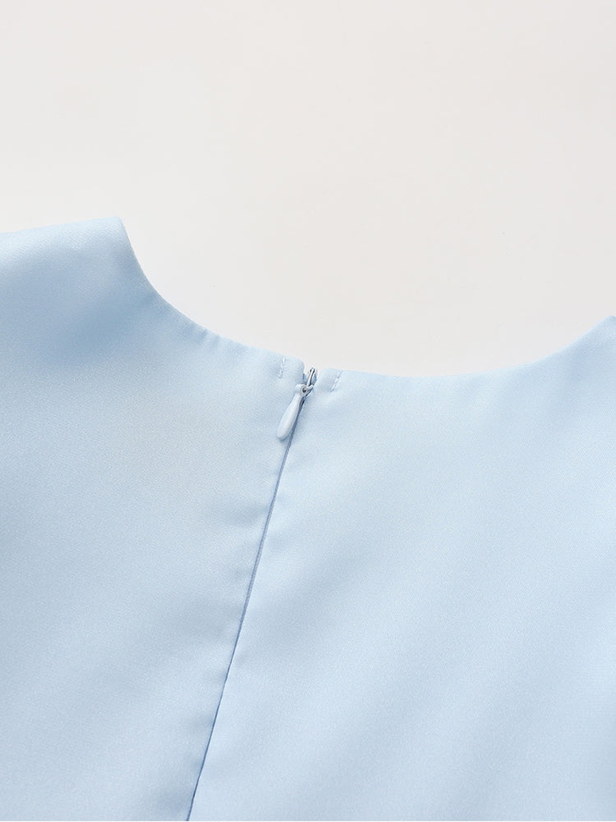 Short Sleeve Bow Detail Dress