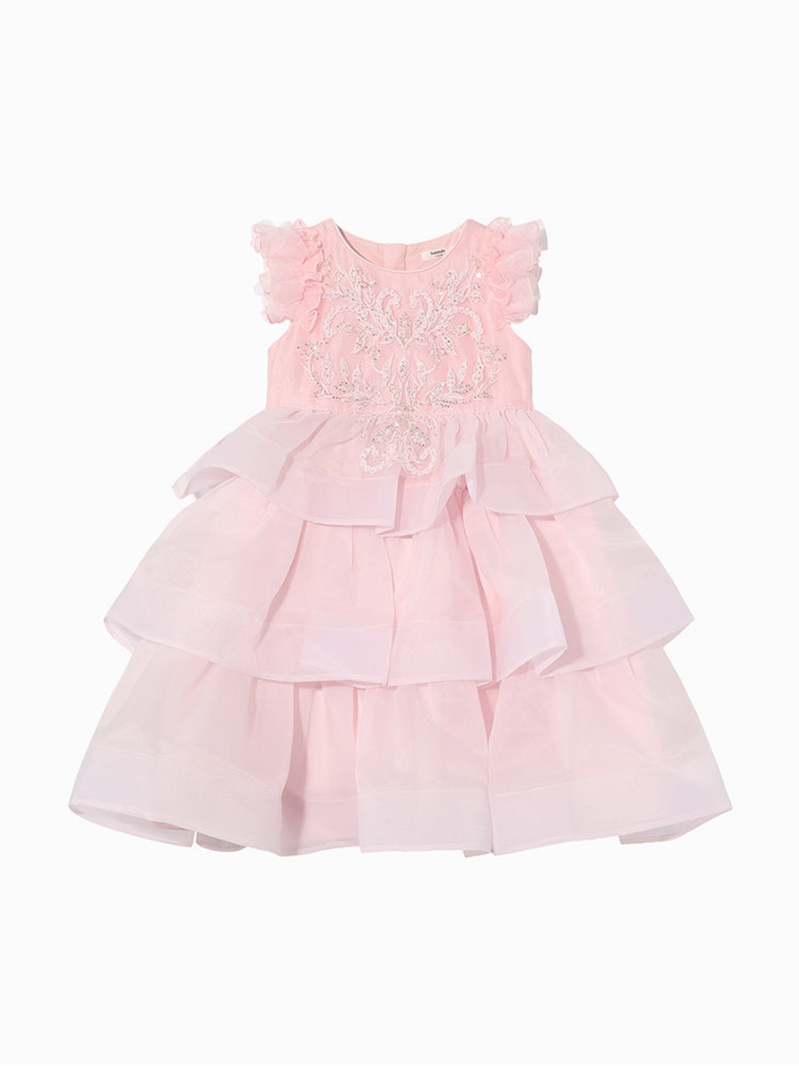 Ruffled Dress with Embroidery