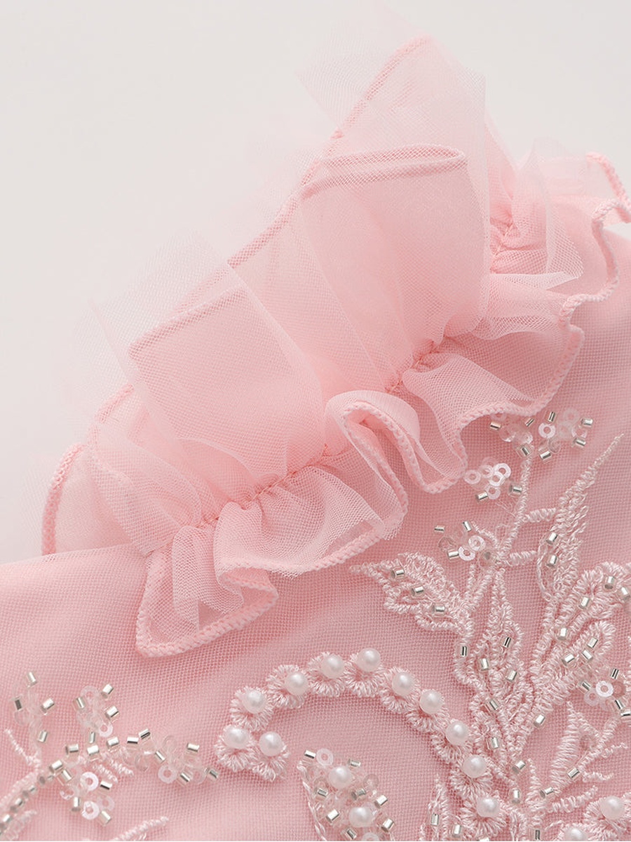 Ruffled Dress with Embroidery