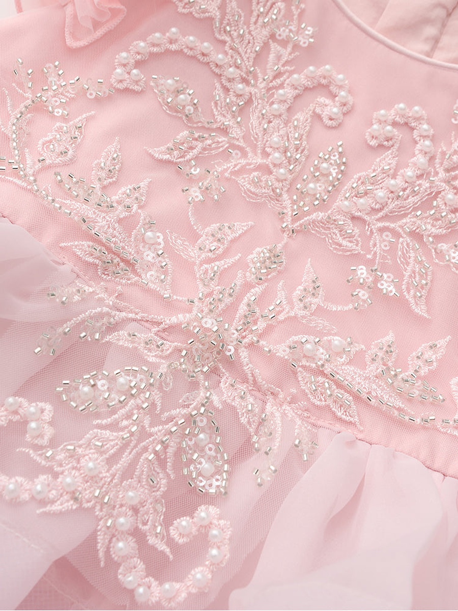 Ruffled Dress with Embroidery
