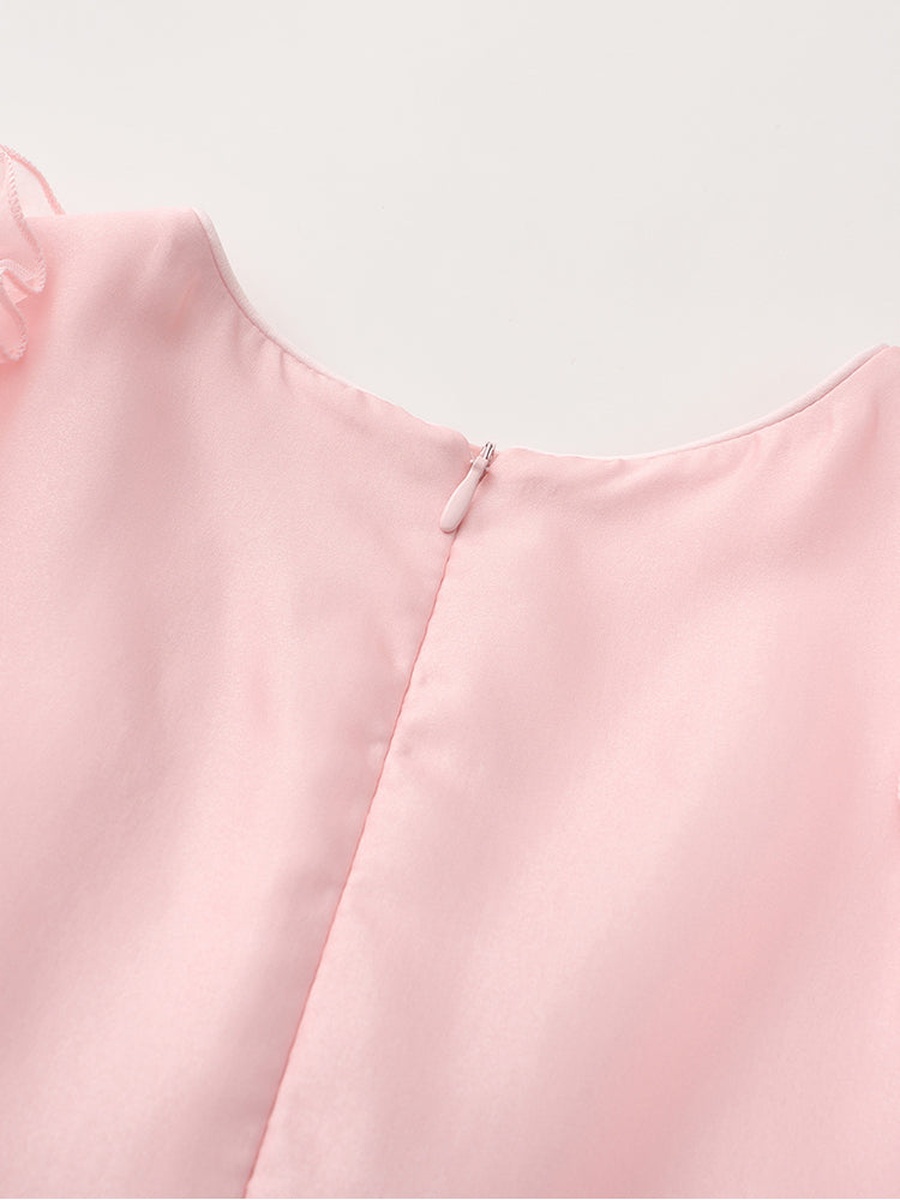 Ruffled Dress with Embroidery