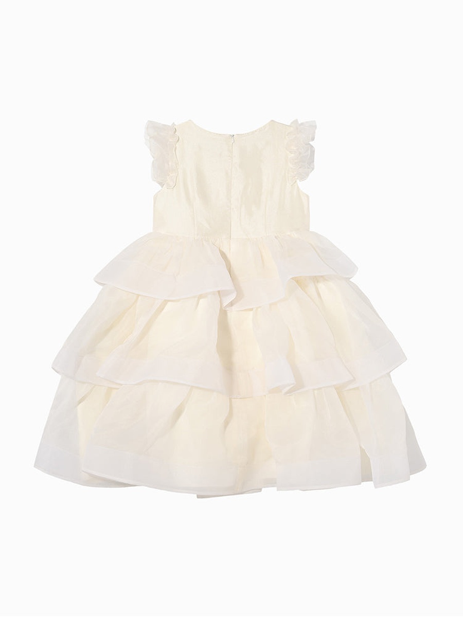 Ruffled Dress with Embroidery