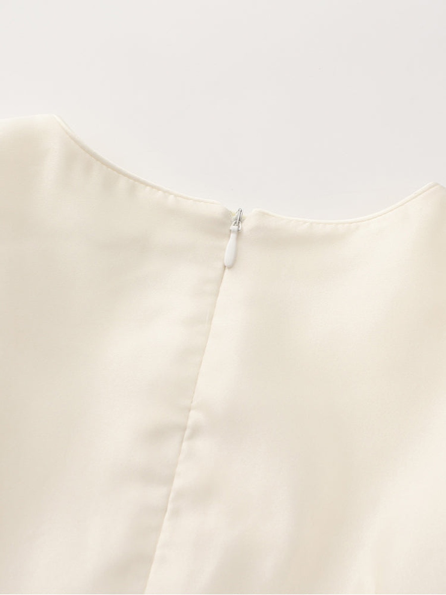 Ruffled Dress with Embroidery