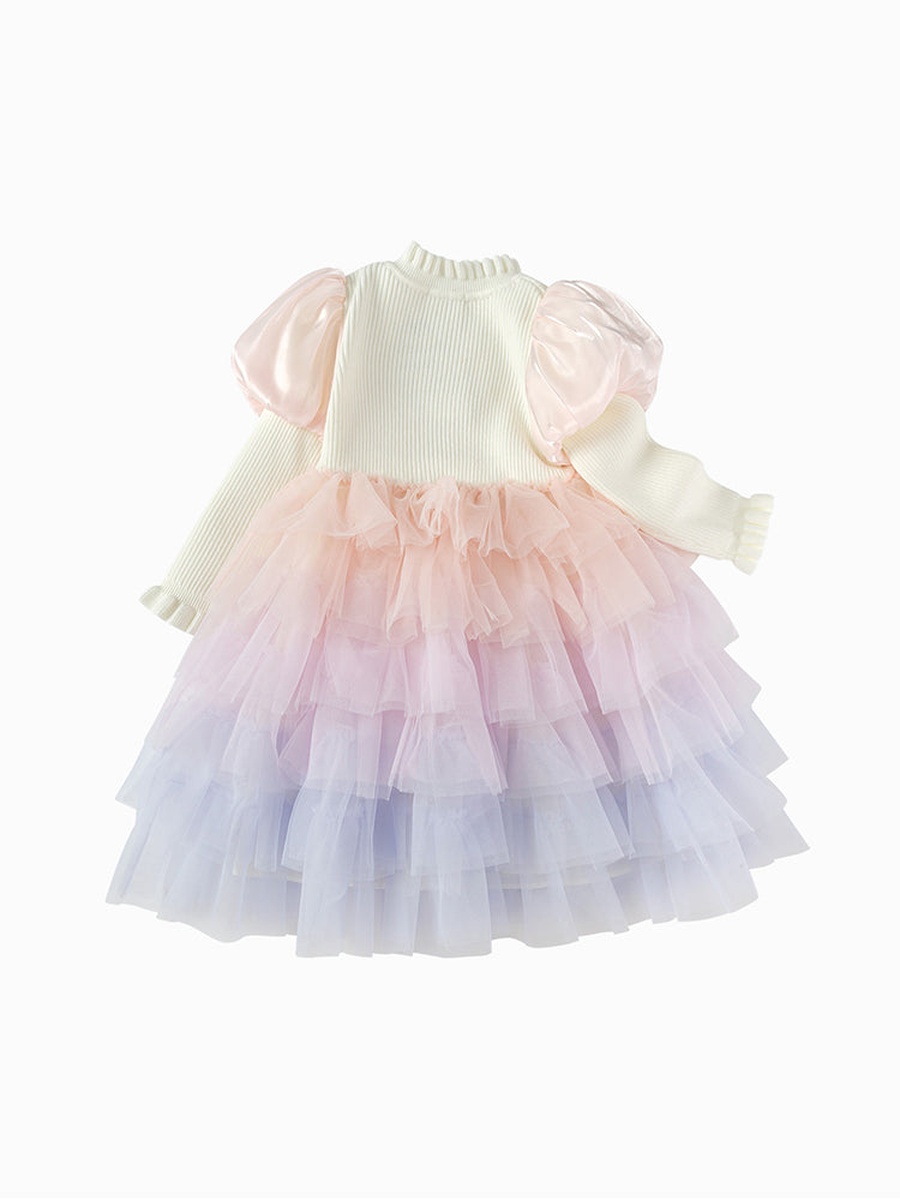 Colored Ruffled Dress with Sequin