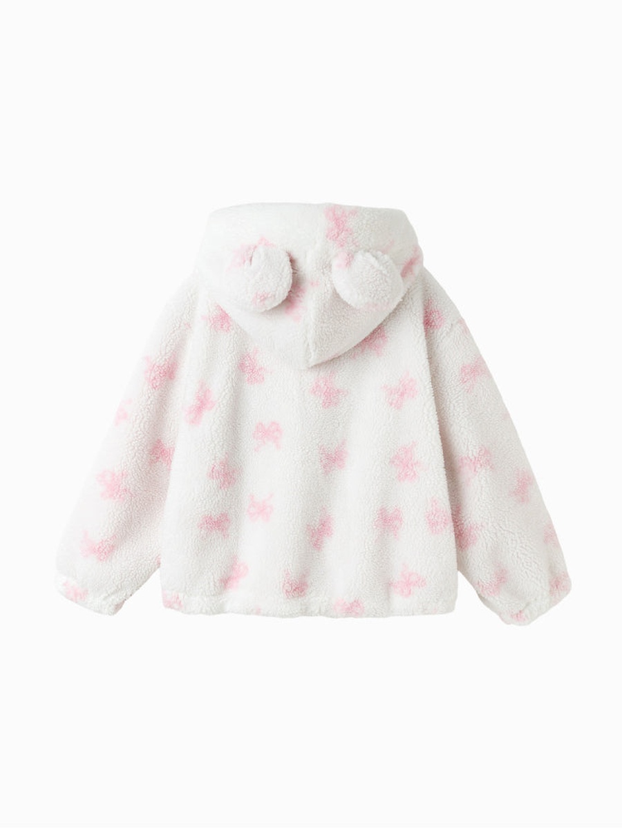 Fleece Hooded Jacket with Zip Closure
