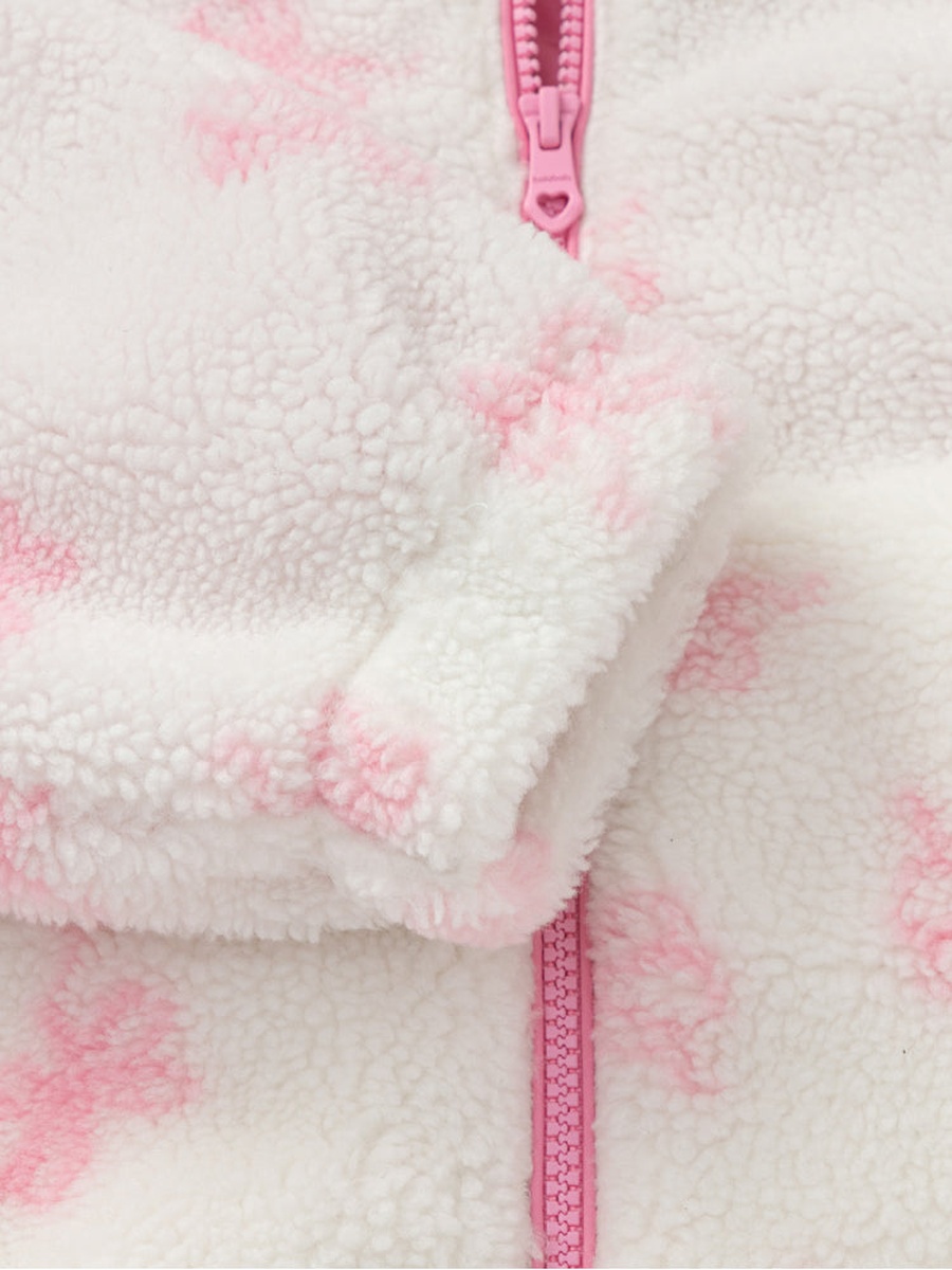 Fleece Hooded Jacket with Zip Closure