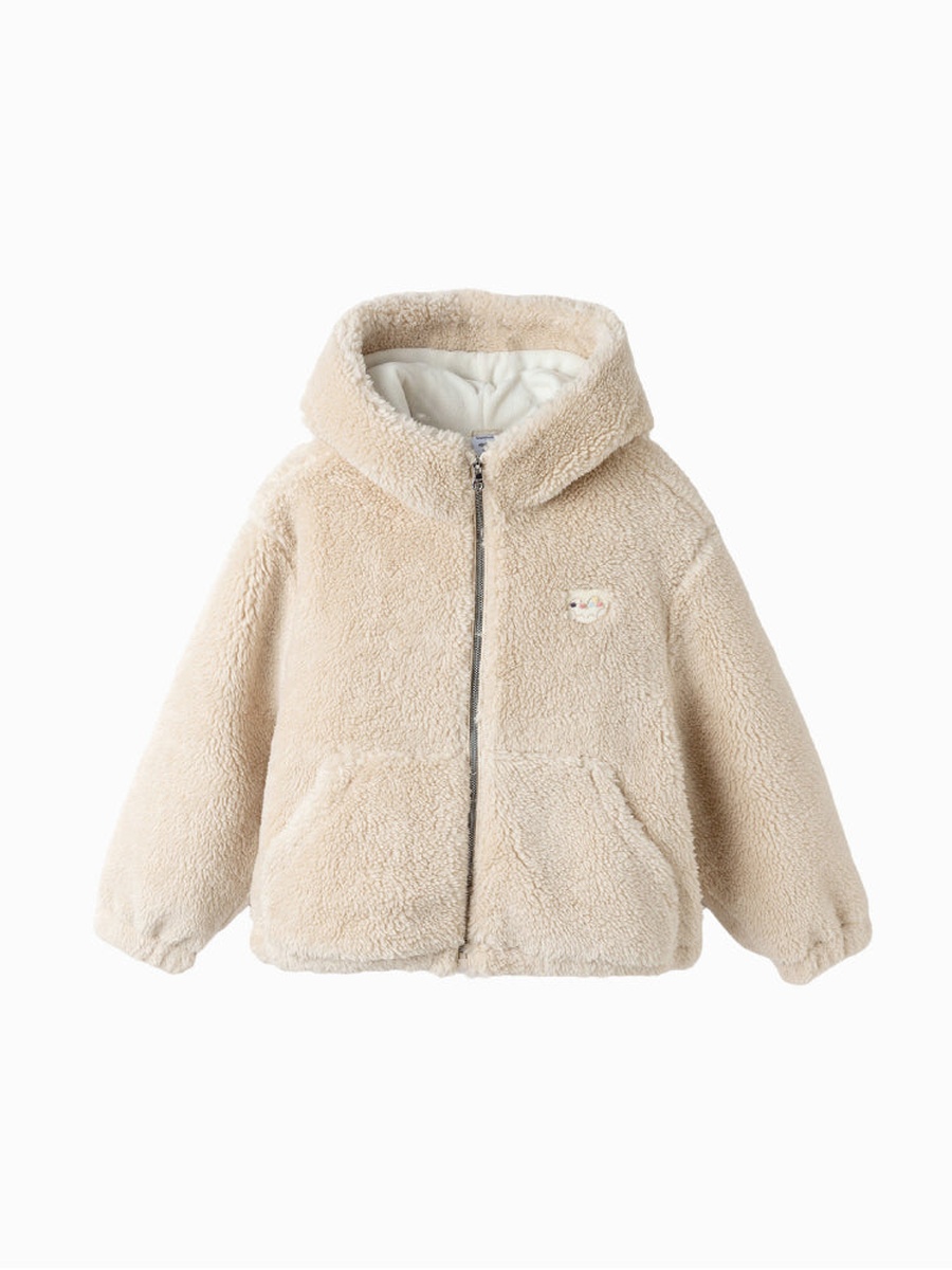 Fleece Hooded Jacket with Zip Closure