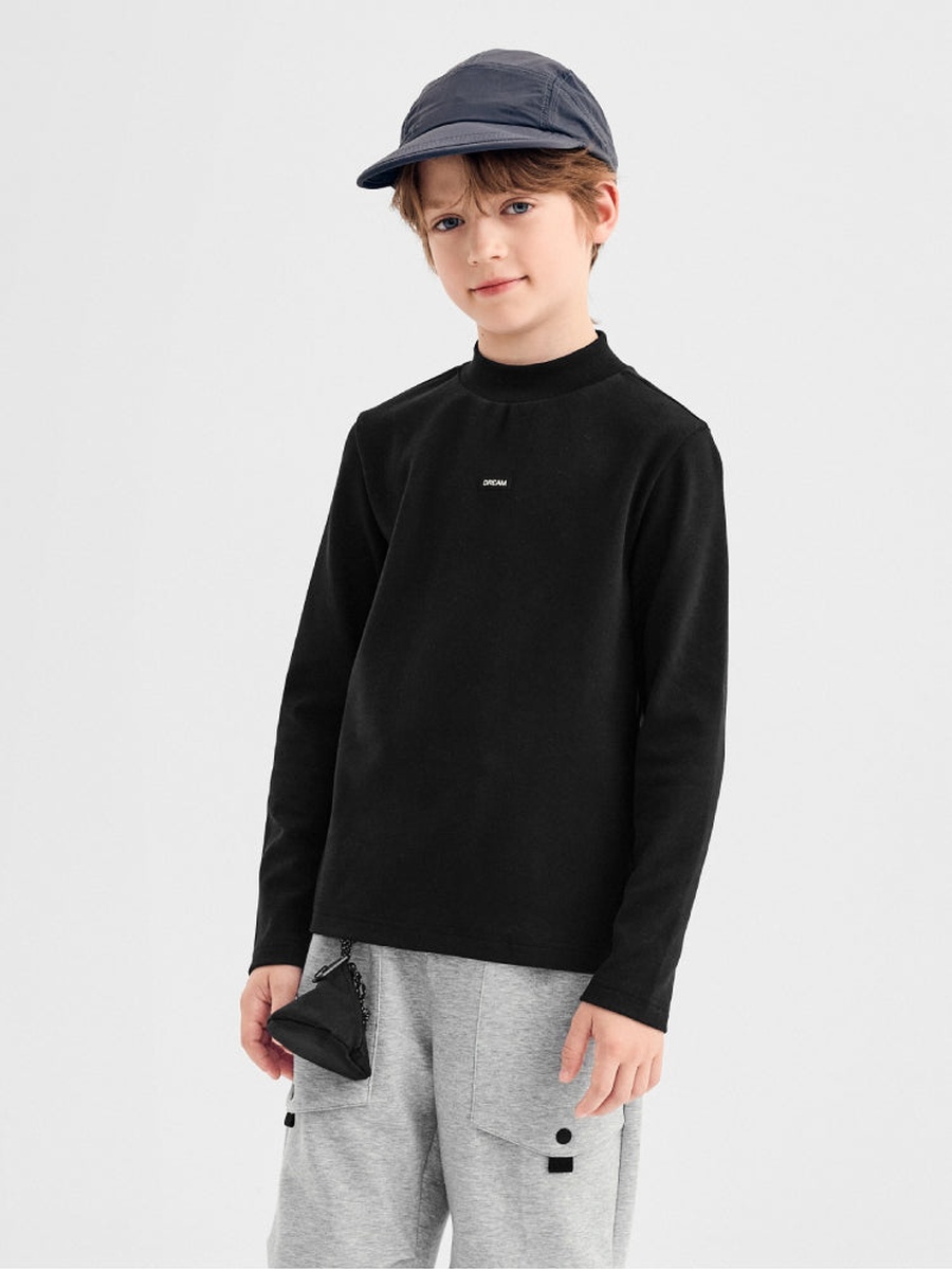Long Sleeve T-Shirt with Mock Neck