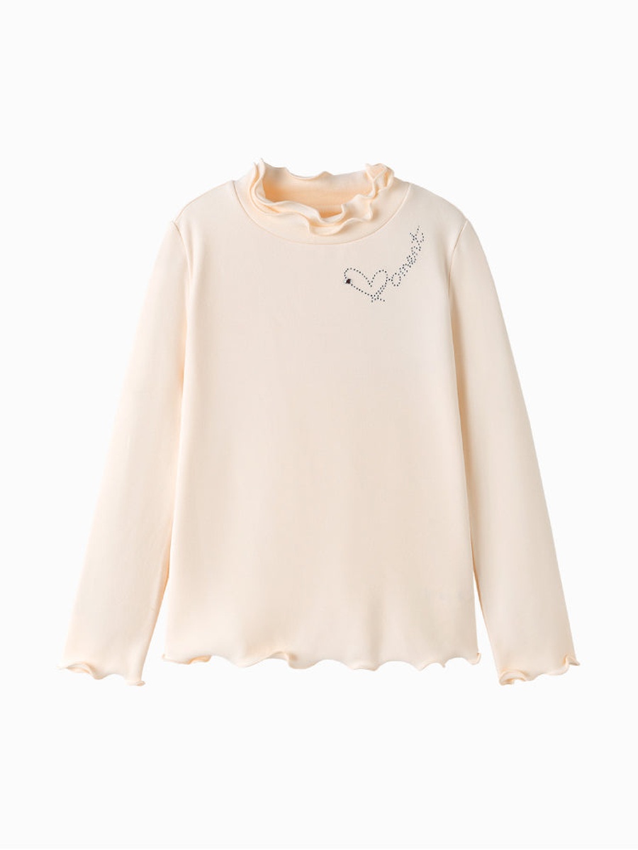 Long Sleeve Top with Ruffled Neckline