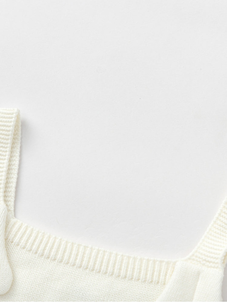 Striped Long Sleeve Top with Knitted Overlay