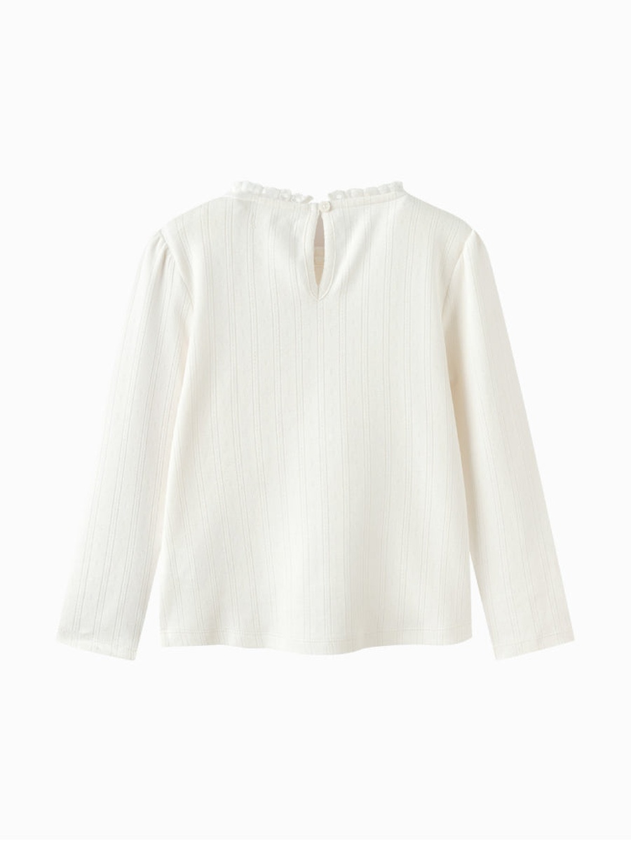 Ribbed Top with Bow Neckline