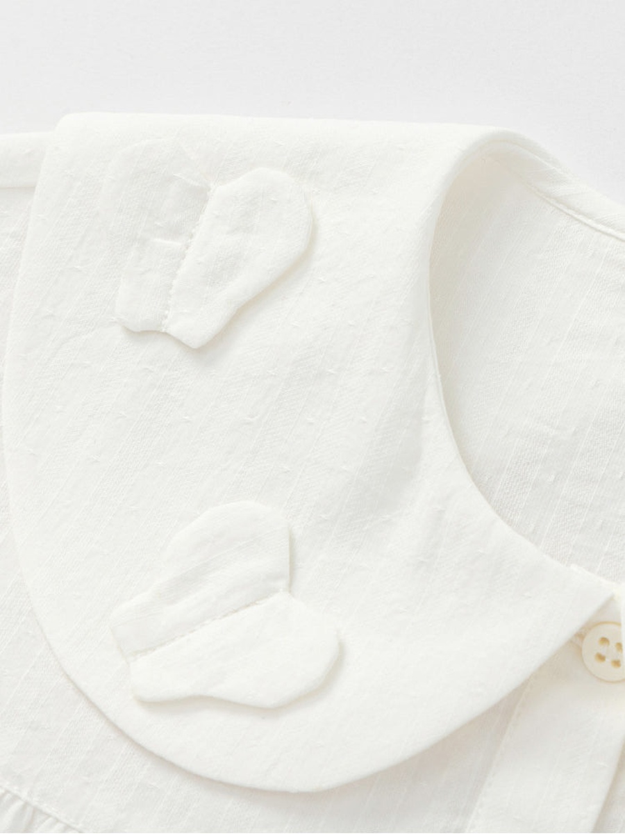 Shirt with Embossed Butterfly Collar