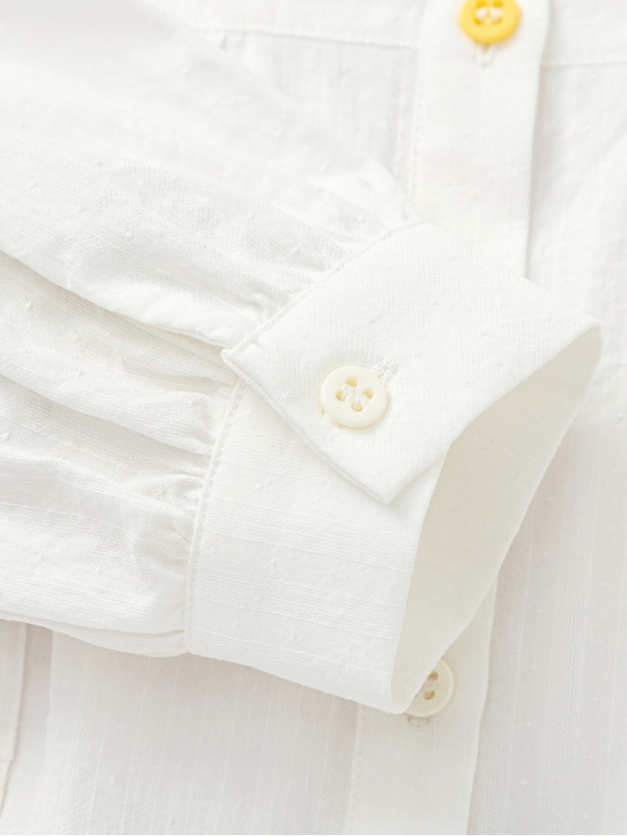 Shirt with Embossed Butterfly Collar