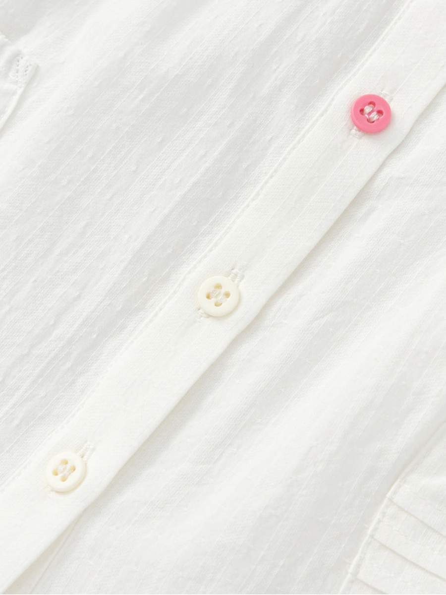 Shirt with Embossed Butterfly Collar