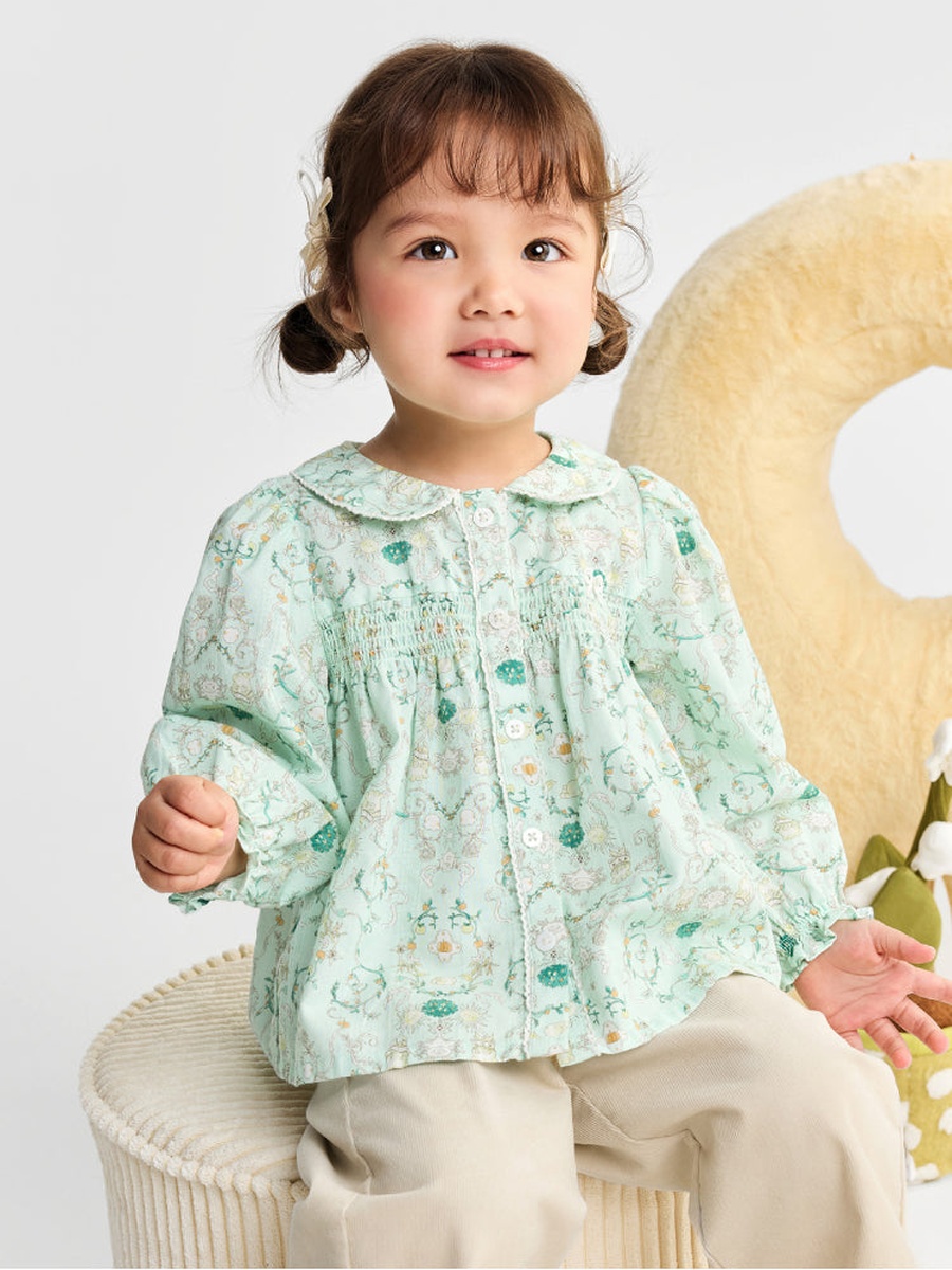 Floral Shirt with Peter Pan Collar