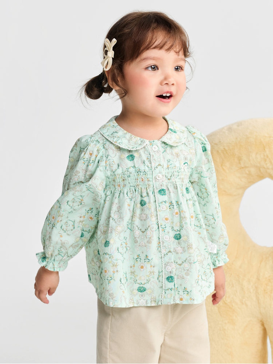 Floral Shirt with Peter Pan Collar