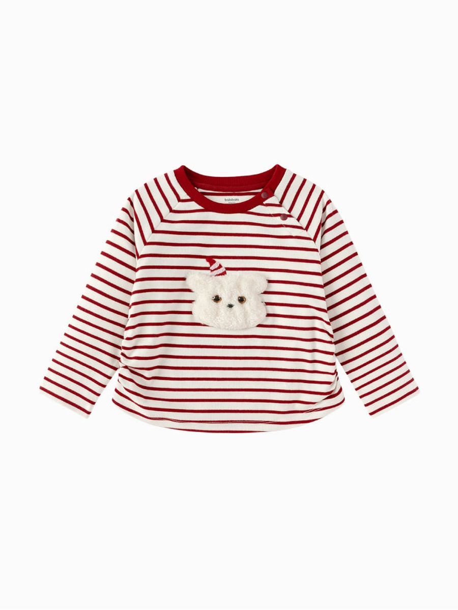 Striped Long Sleeve Top with Character Detail