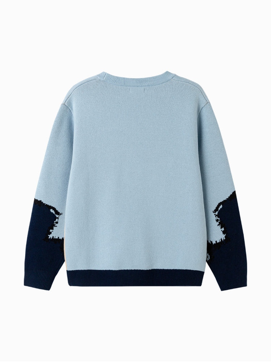 Knit Sweater with Tom and Jerry Design