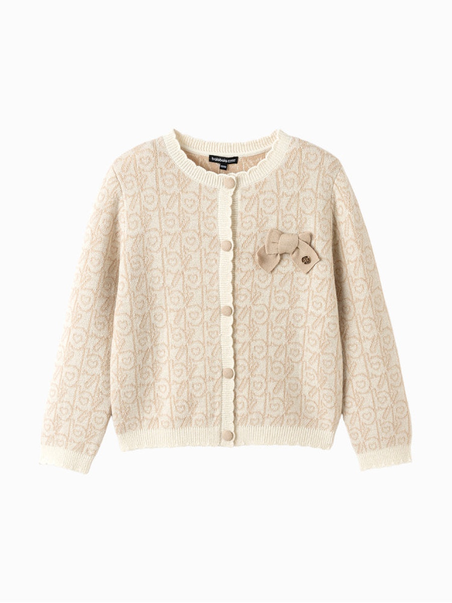 Knitted Cardigan with Bow Detail