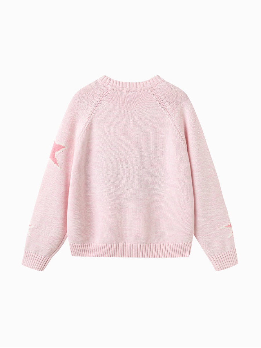 Knitted Sweater with Front Cartoon Design