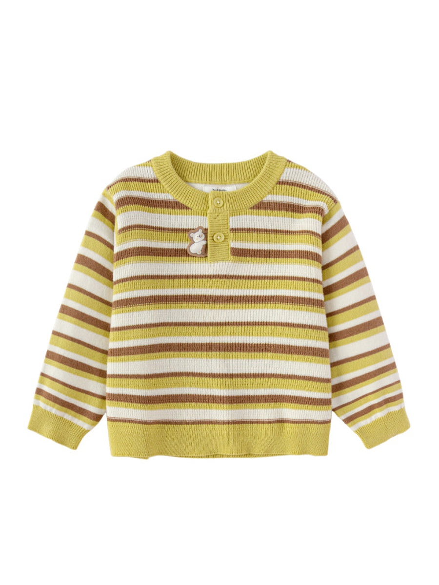 Knitted Henley Sweater with Front Detail