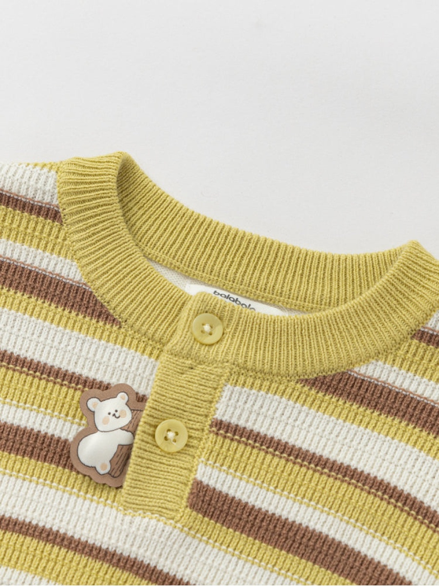 Knitted Henley Sweater with Front Detail