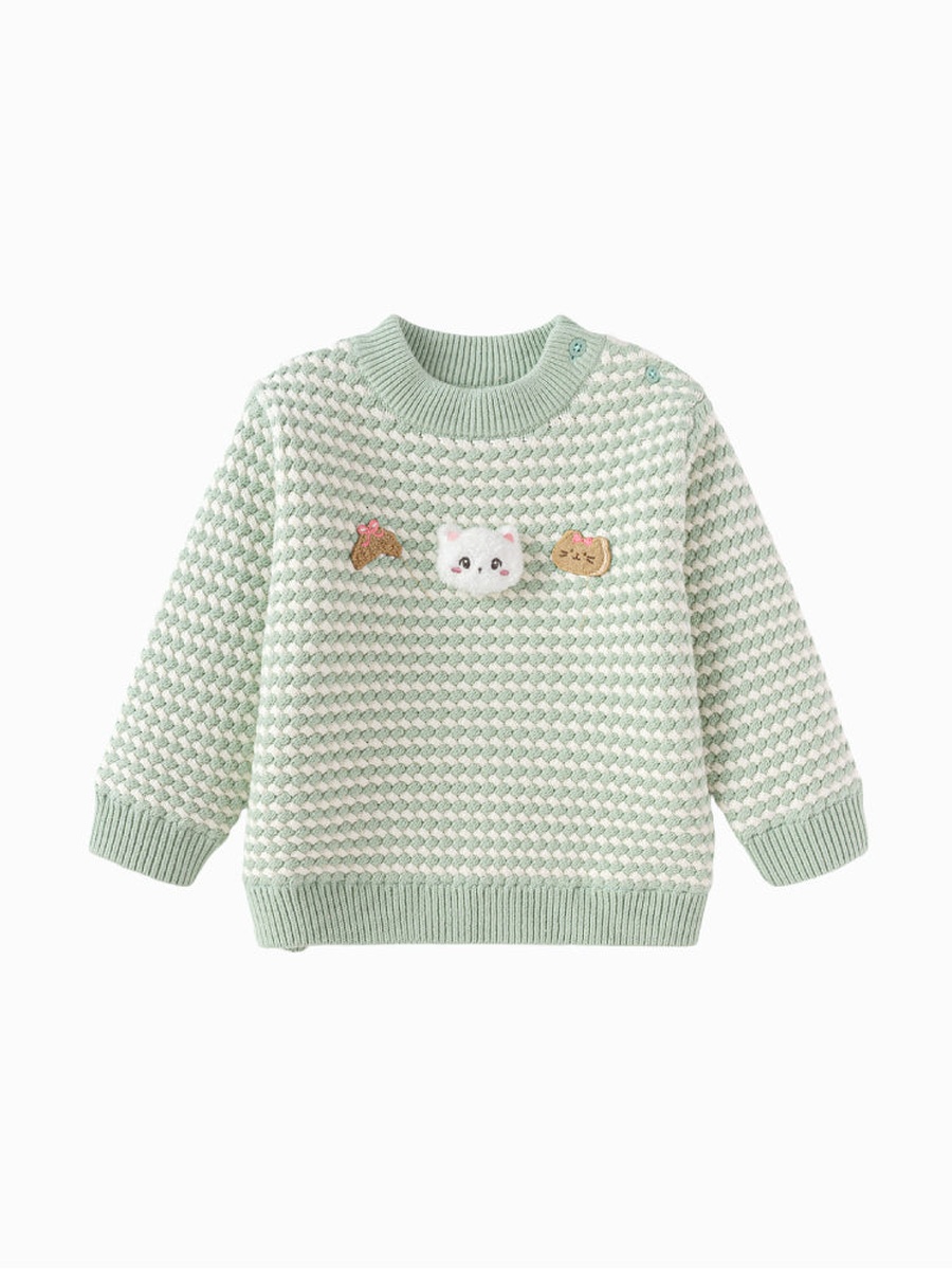 Knitted Sweater with Patterned Detail