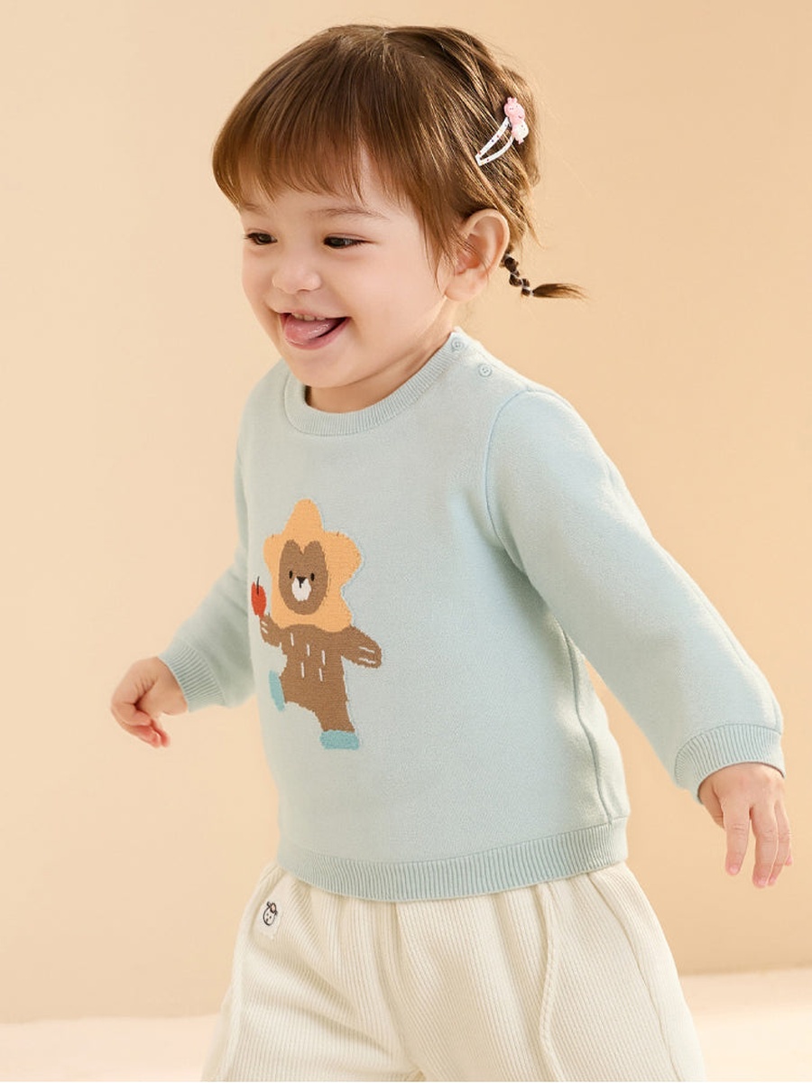 Knitted Sweater with Front Design