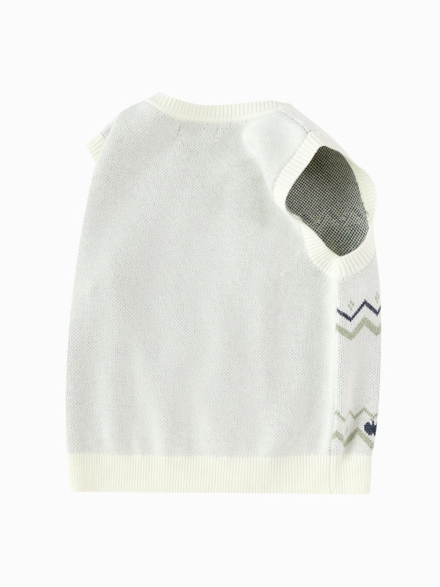 Knitted Sleeveless Cardigan with Button Front
