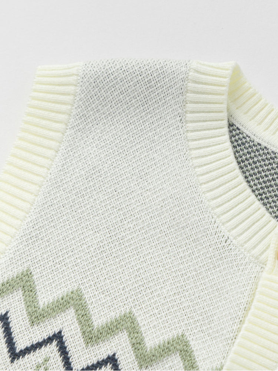 Knitted Sleeveless Cardigan with Button Front