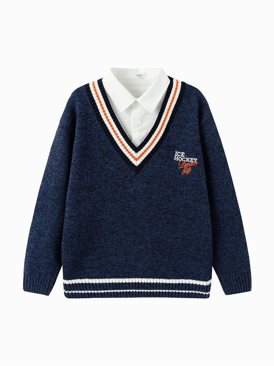 Knitted Sweater with Embroidery