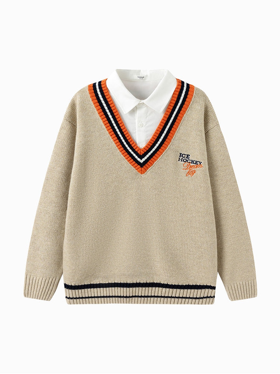 Knitted Sweater with Embroidery