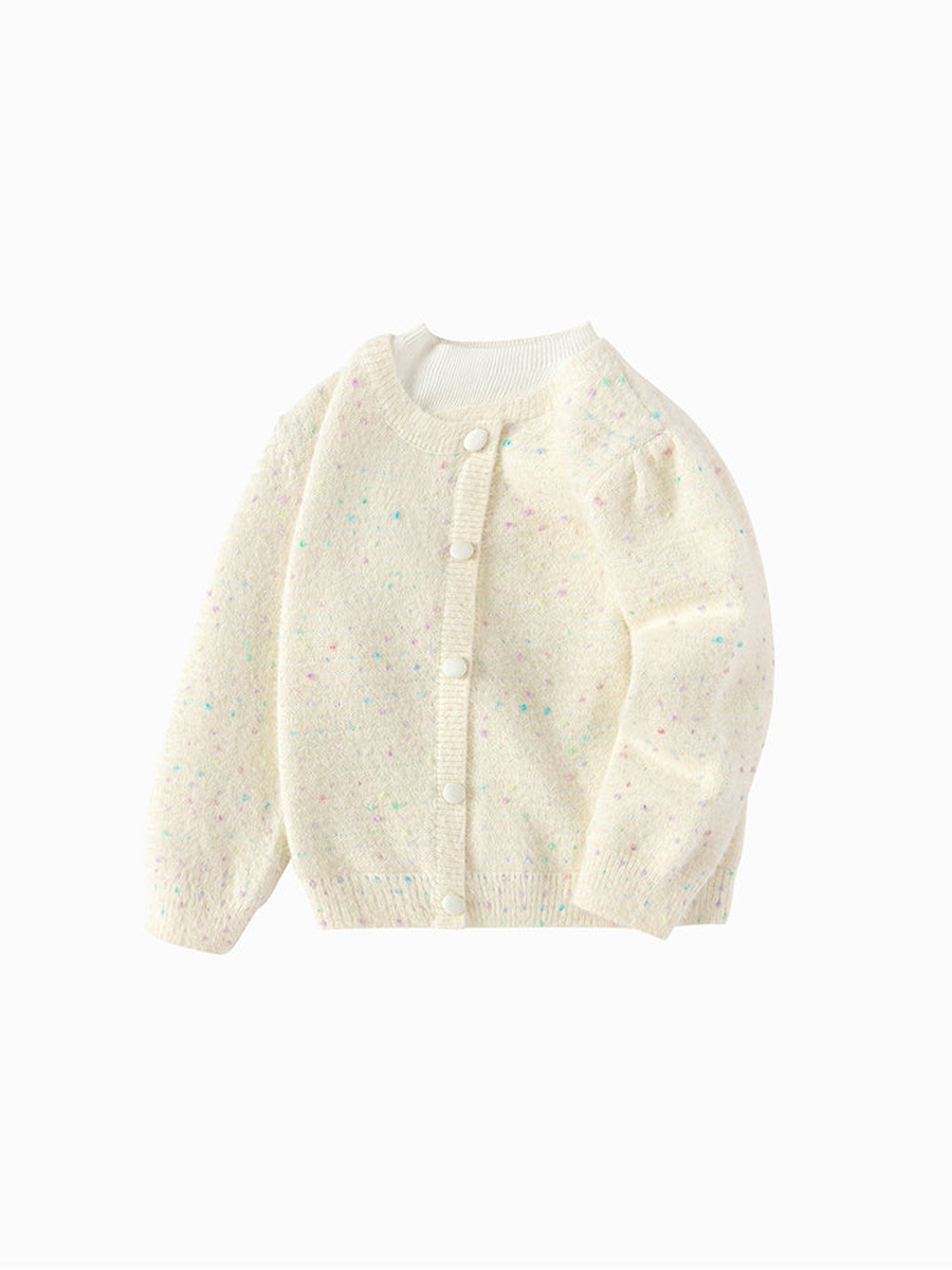 Knitted Cardigan with Colored Detail