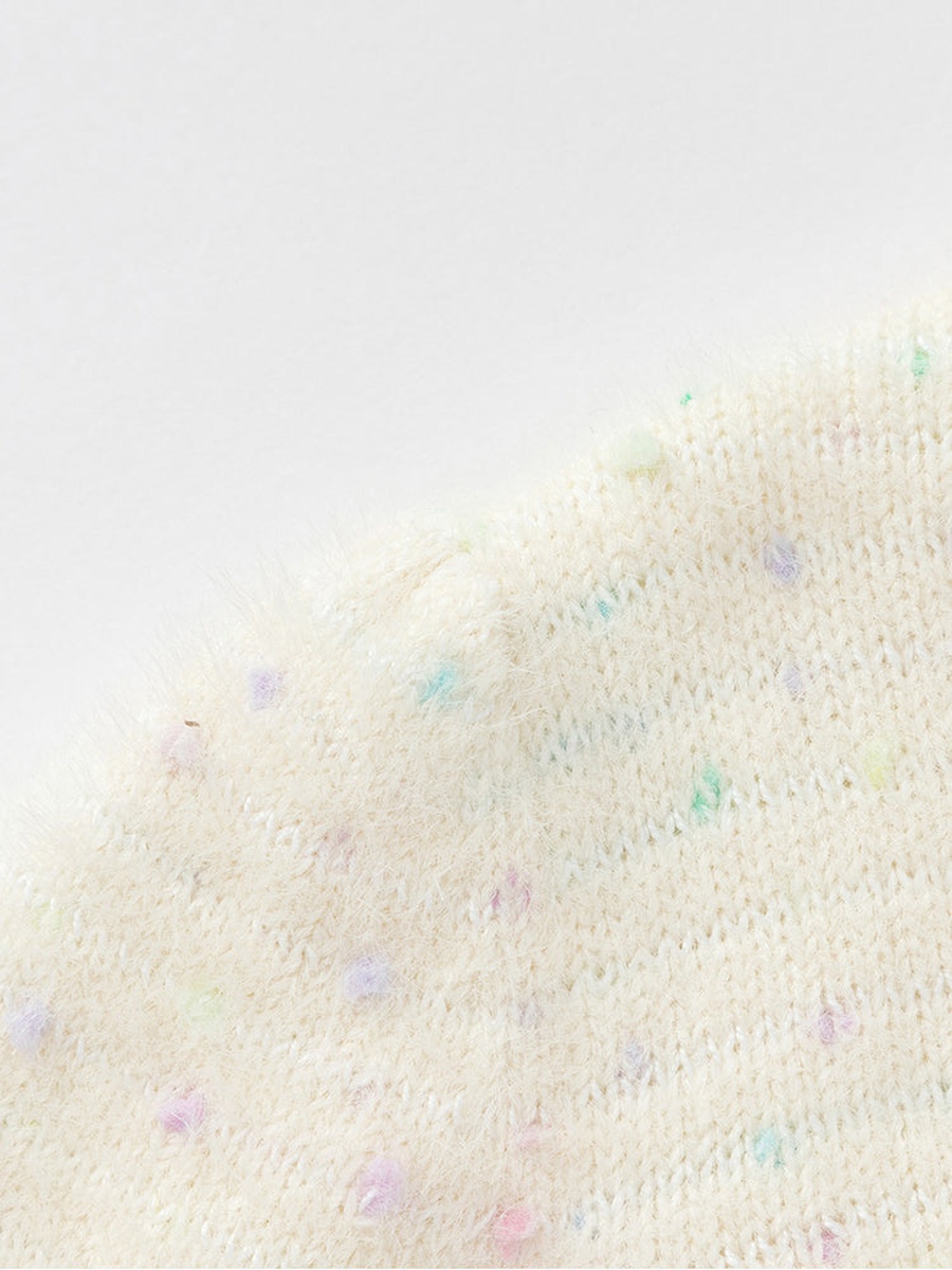 Knitted Cardigan with Colored Detail