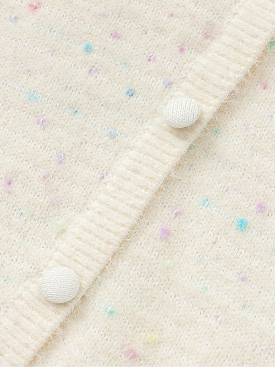 Knitted Cardigan with Colored Detail
