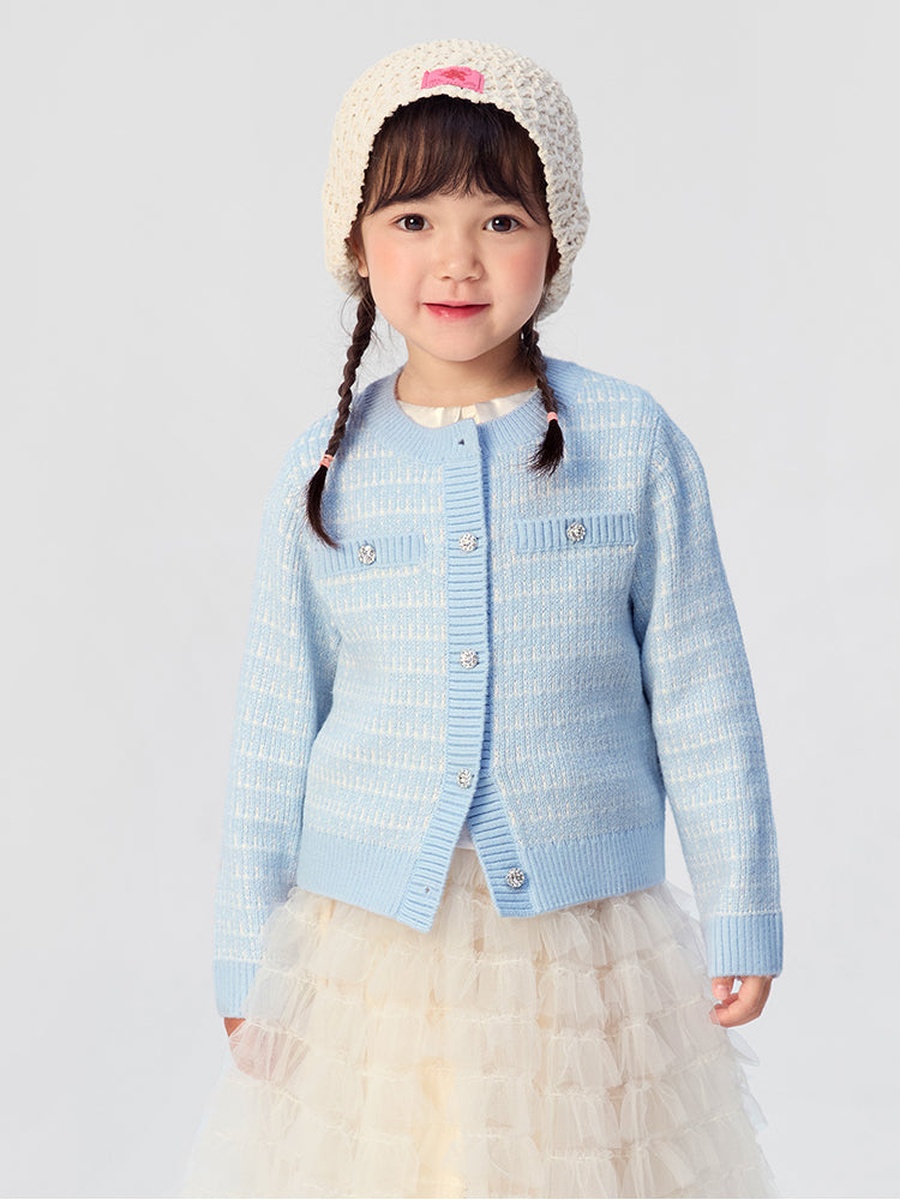 Contrast Colored Knitted Cardigan