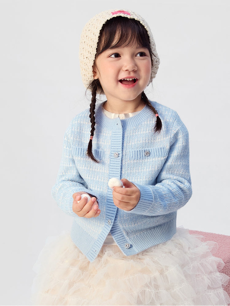 Contrast Colored Knitted Cardigan