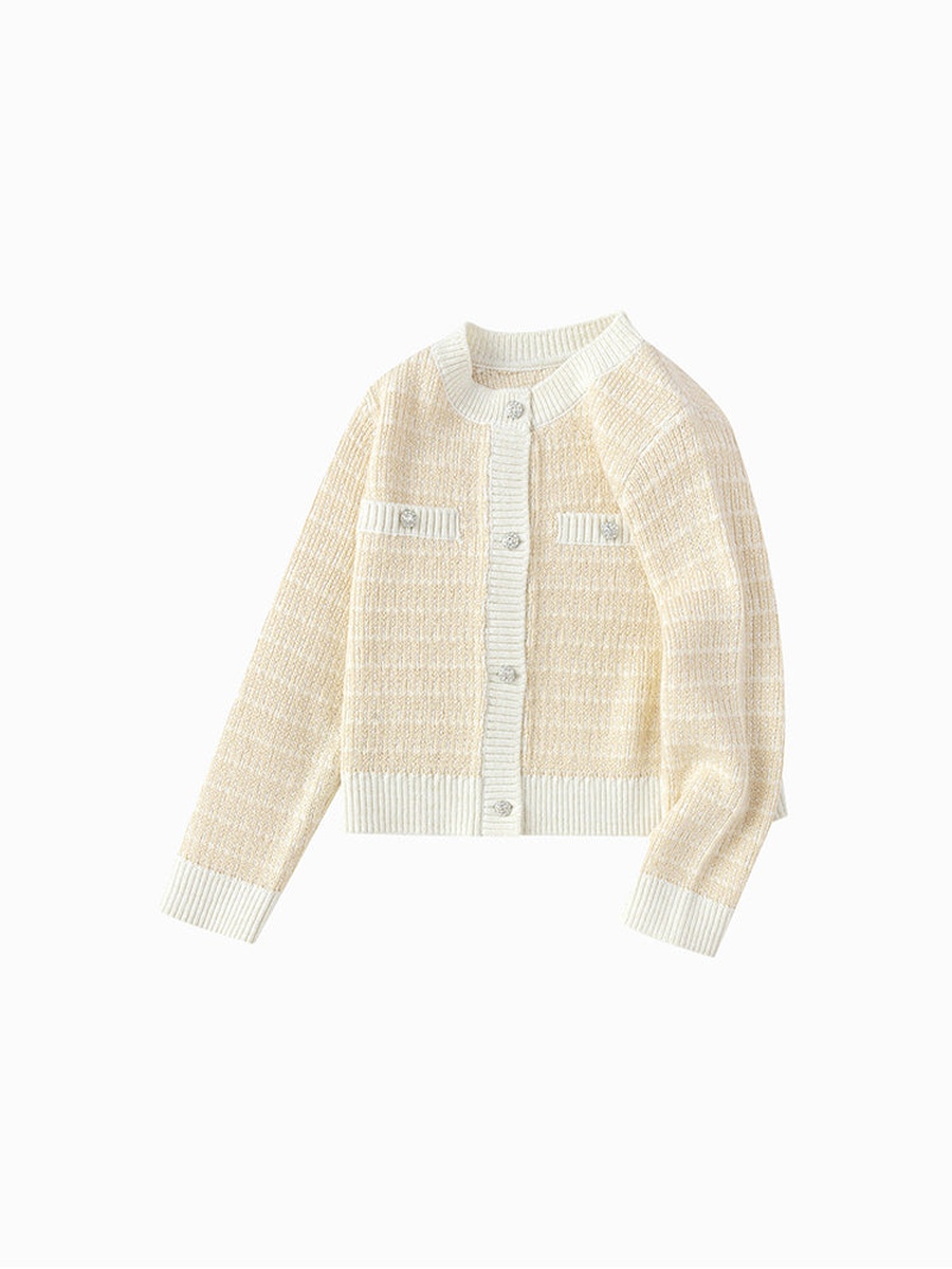 Contrast Colored Knitted Cardigan