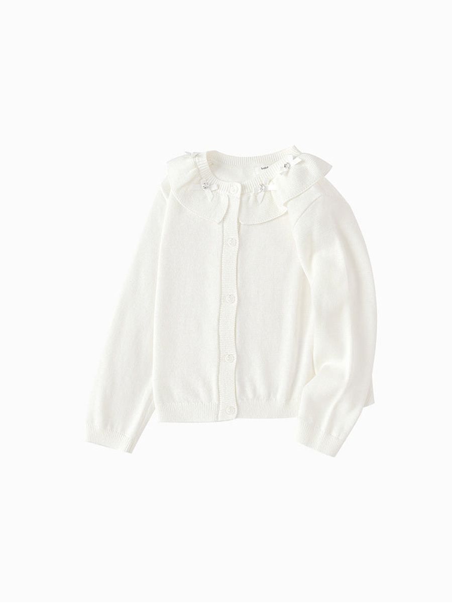 Ruffle Detail Knitted Cardigan