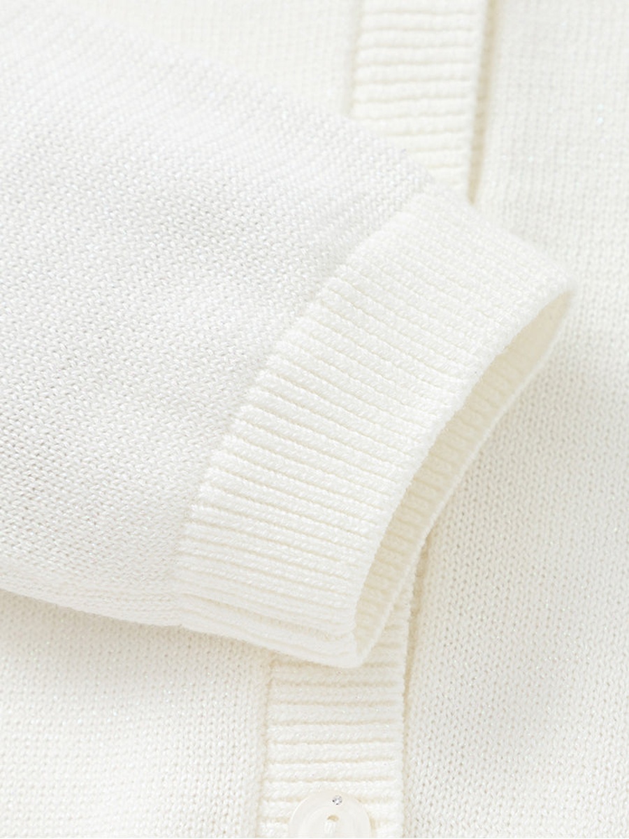 Ruffle Detail Knitted Cardigan