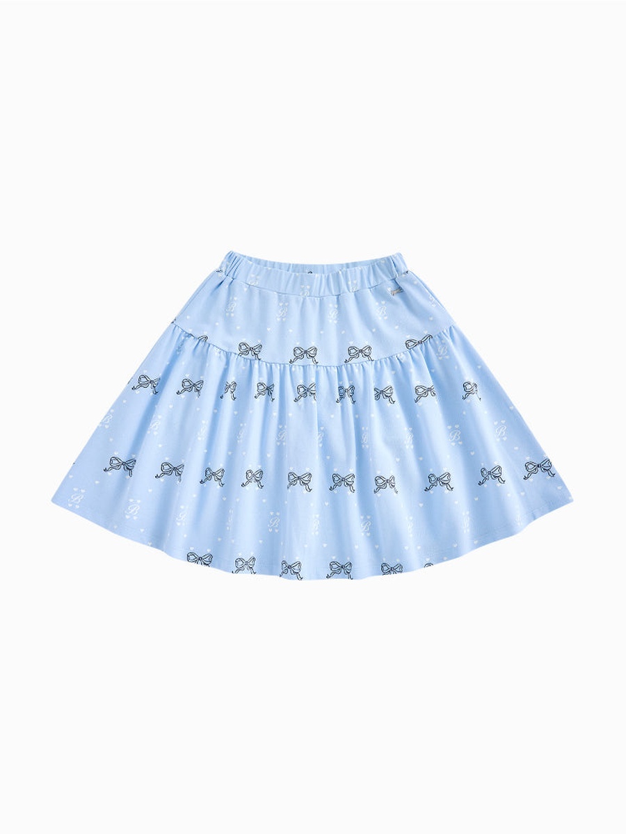 Short Printed Skirt with Elastic Waist