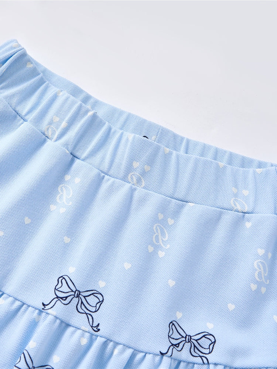 Short Printed Skirt with Elastic Waist