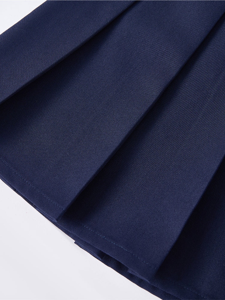 Short Pleated Skirt with Ribbon Detail