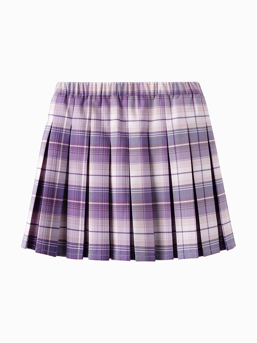 Checkered Pleated Skirt