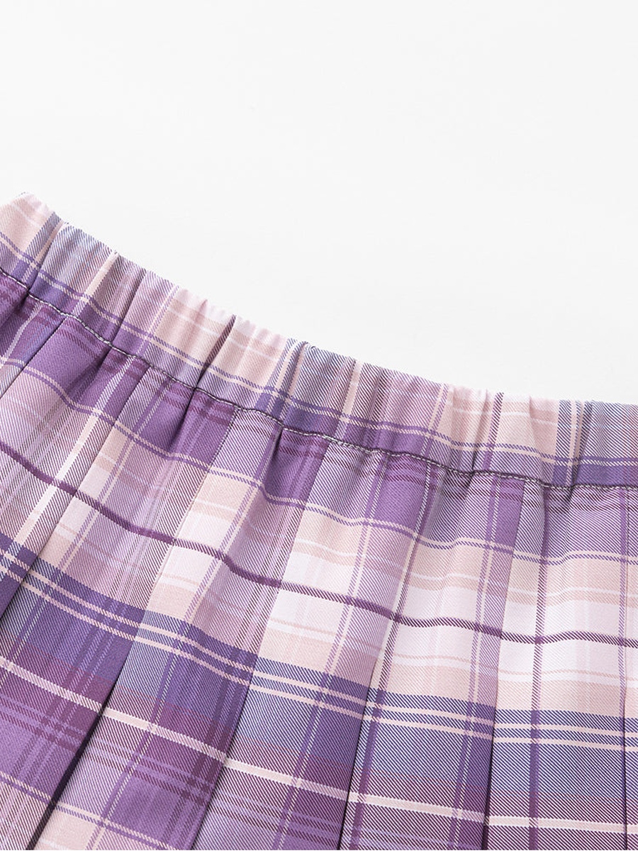 Checkered Pleated Skirt
