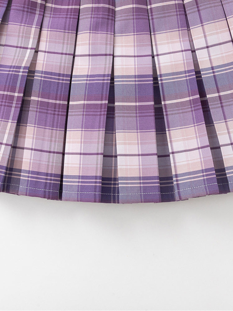 Checkered Pleated Skirt