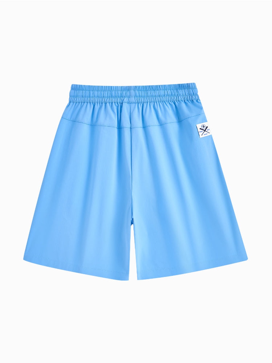 Contrast Color Line Detail Shorts with Pockets and Drawstring Waist